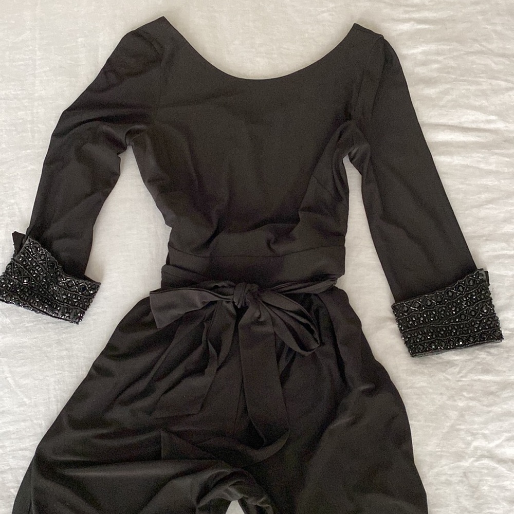 Black Full-length 3/4 Sleeve Eliza J Pantsuit